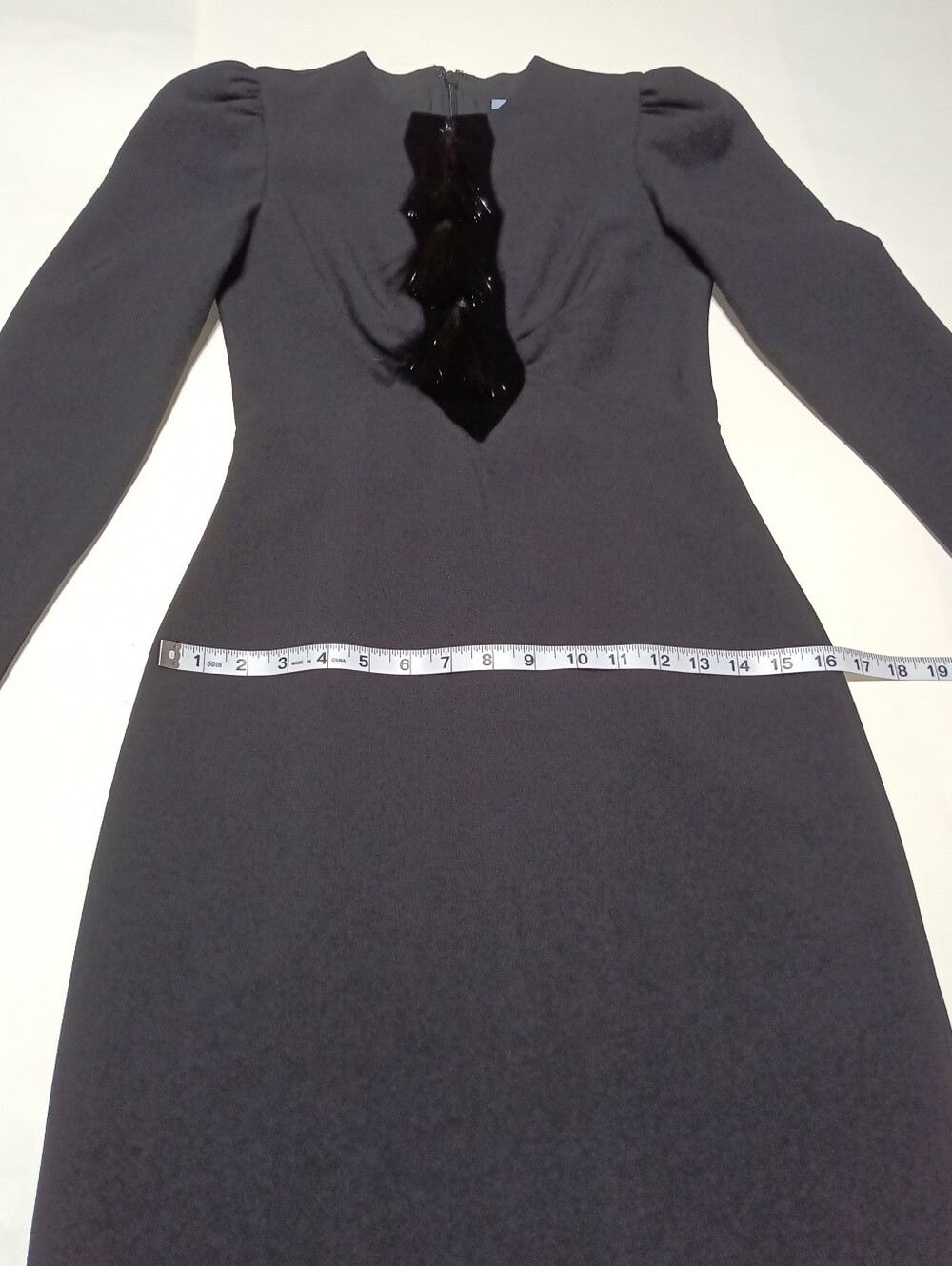 ANTONIO MELANI Alicia Black Long Sleeve Tassel-Detail Evening Midi Dress Size 0 - Picture 8 of 16